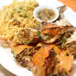 Roasted garlic crab and garlic noodles