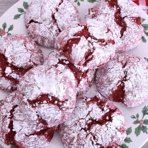 Easy Red Velvet Crinkle Cookies Recipe using Cake Mix is Today's Delight